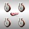 Service Caster 5 Inch 316SS Maroon Polyurethane Wheel Swivel Bolt Hole Caster Set SCC SCC-SS316BH20S514-PPUB-MRN-4 - alternate 2